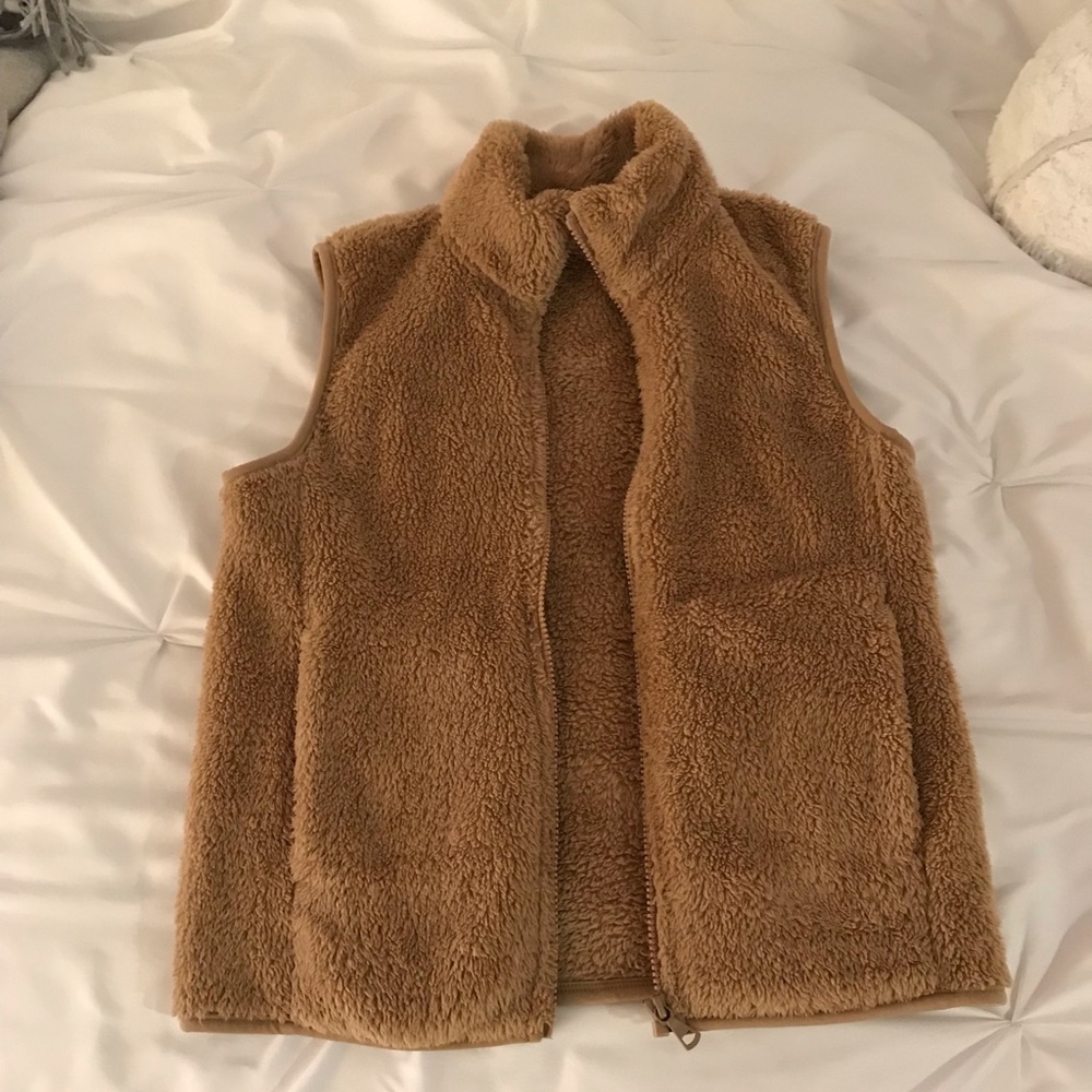 Fuzzy tan vest!